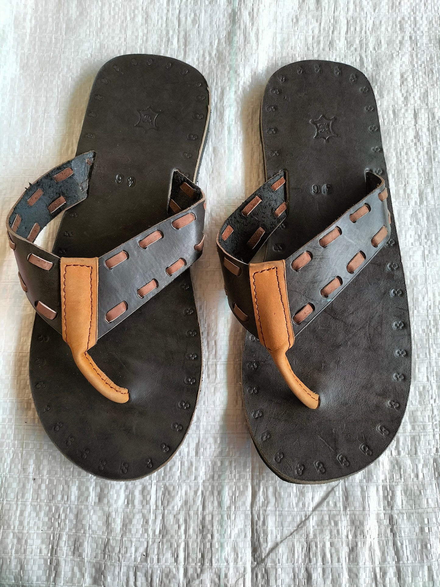 Handmade African Men's Sandals/Genuine Leather Beaded Flip-Flops/Comfortable Summer Sandals for Men/African Shoes/Unique Gift for Him