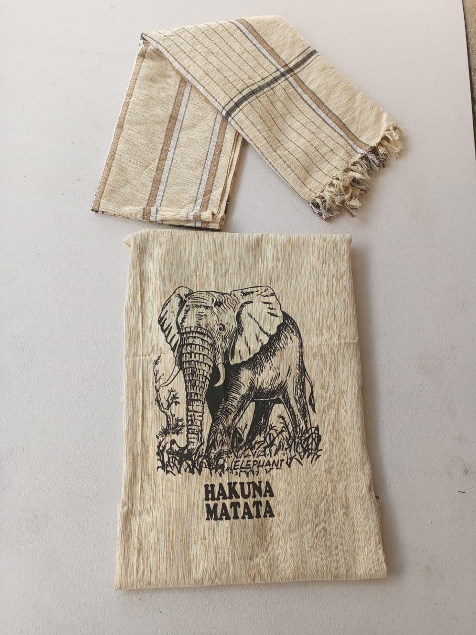 Hakuna Matata Authentic Kenyan Kikoy, Handwoven Wraps - Scarves & Beachwear, African Sarong, Beach Cover Up