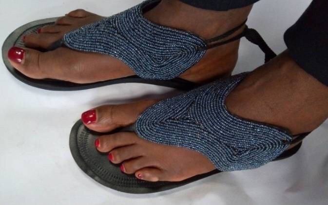 Handmade African Beaded Sandals/Authentic Maasai-Style Leather Flip-Flops Women/Boho Beach Sandals/Comfortable Summer Sandal African Gifts