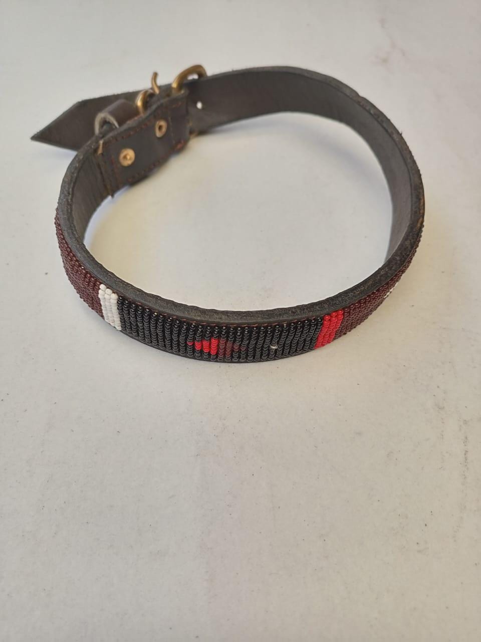 African Beaded Collar, Handmade Dog Collar , Maasai collar, Leather collar, Pet Gift, Christmas gift, Pet collar, Dog leash, Pet lead