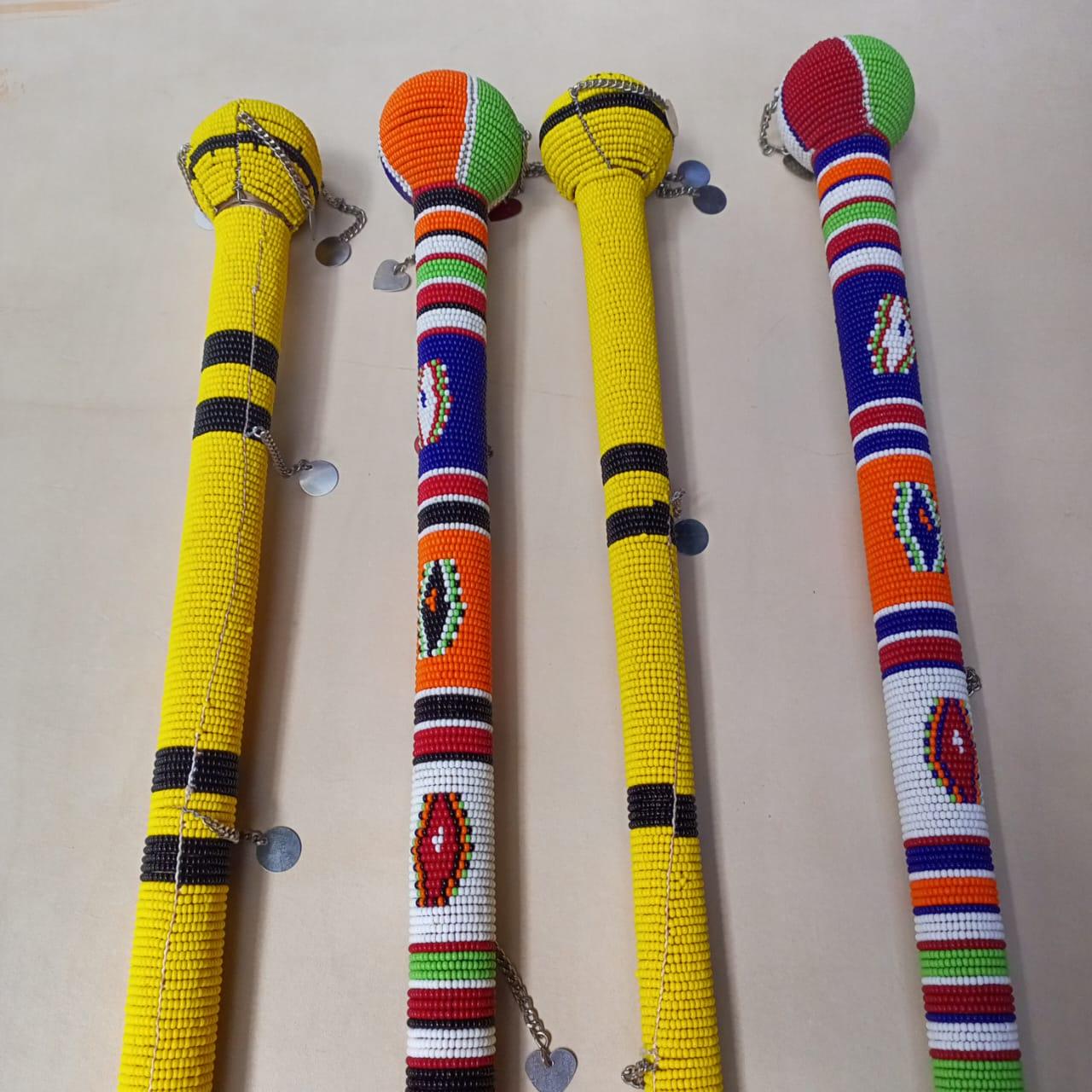 African Handmade Beaded Maasai Rungu/African Tribal Decor Warrior Stick/Unique Gift & Cultural Home Accent/Beaded wooden stick