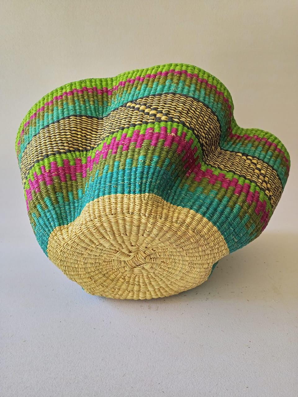ON SALE:Home Decor, Art Basket, Wave Basket Decor Basket, Bolga Basket, organizer Basket, African Basket, Handmade Basket, Woven Basket