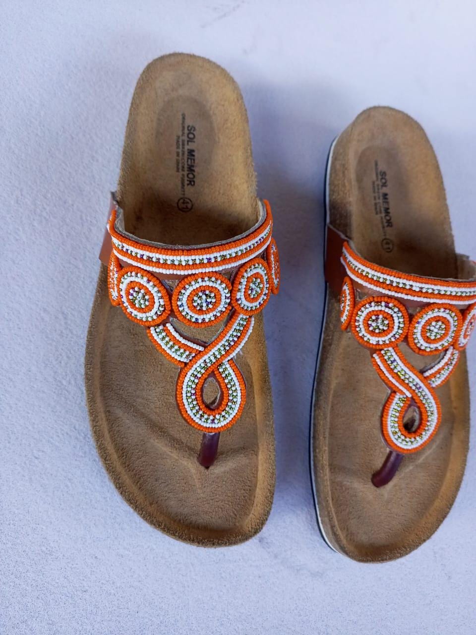 Handmade African Beaded Sandals/Authentic Maasai-Style Leather Flip-Flops Women/Boho Beach Sandals/Comfortable Summer Sandal African Gifts