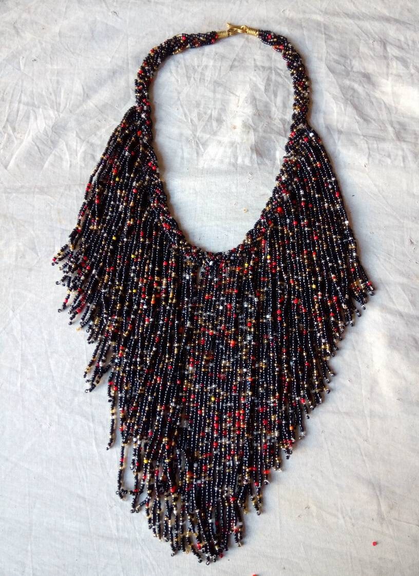 Boho Statement Jewelry/Colorful Seed Bead Necklace/Layered Necklace for Women/Gift for Her/Handmade Beaded Necklace/gift for women