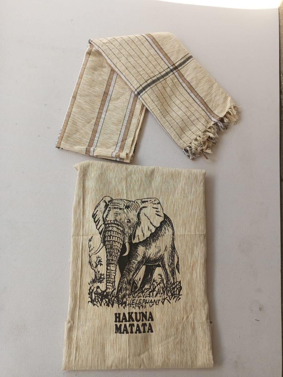 Hakuna Matata Authentic Kenyan Kikoy, Handwoven Wraps - Scarves & Beachwear, African Sarong, Beach Cover Up