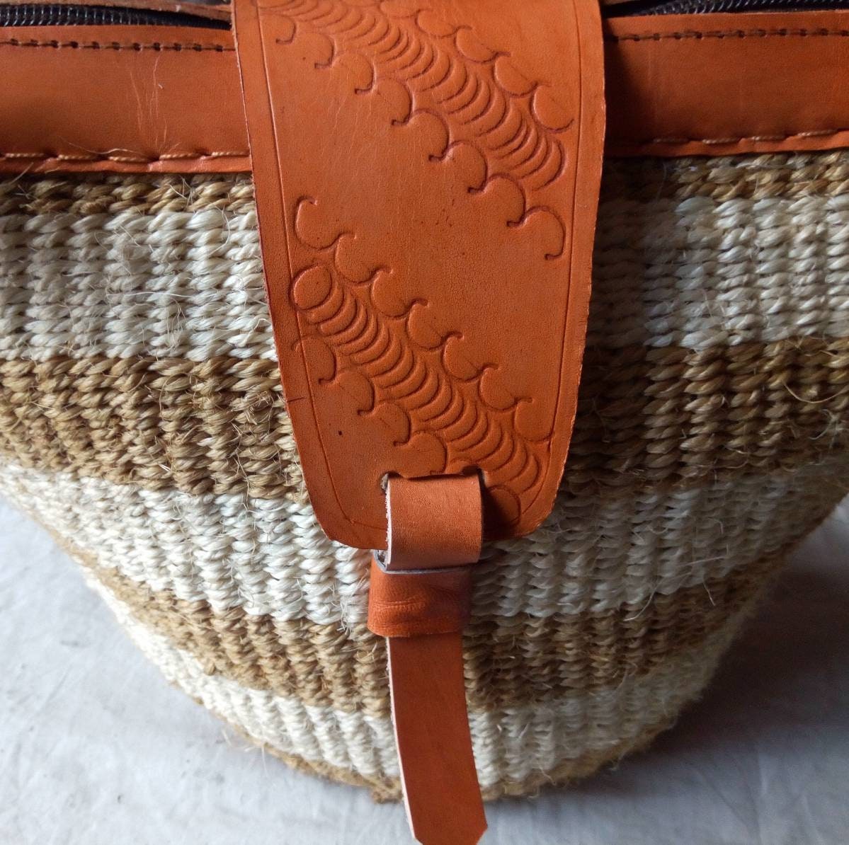 Handmade Woven Sisal Sling Bag - Boho Eco-Friendly Crossbody Bag | Sustainable Natural Fiber Purse | African Artisan Handcrafted Bag
