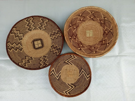 Handwoven Tonga Basket | African Wall Decor | Boho Home Decor | Fair Trade Wall Hanging /Rustic Farmhouse Decor | Handmade Wall Art 14-20