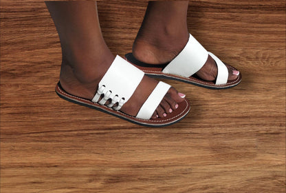 CUSTOMIZED Pure leather Sandals/Authentic Maasai-Style Leather Flip-Flops Women/Boho Beach Sandals/Comfortable Summer Sandal African Gifts