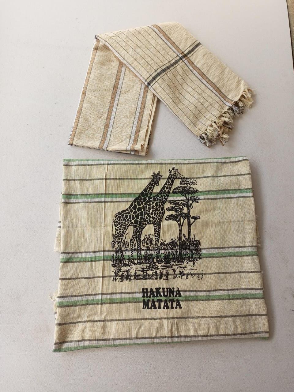 Hakuna Matata Authentic Kenyan Kikoy, Handwoven Wraps - Scarves & Beachwear, African Sarong, Beach Cover Up
