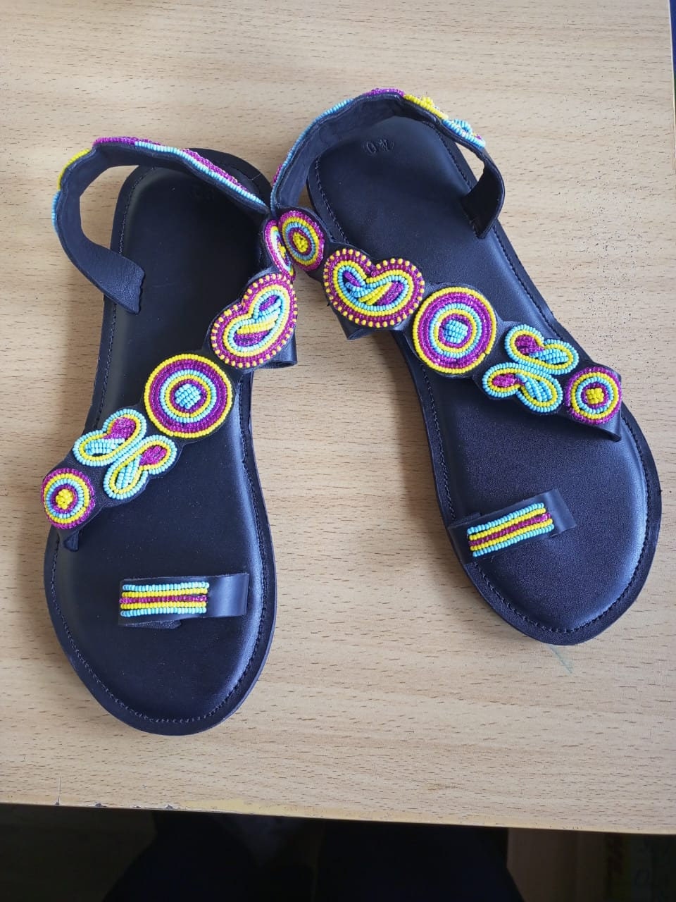 Handmade African Beaded Sandals/Authentic Maasai-Style Leather Flip-Flops Women/Boho Beach Sandals/Comfortable Summer Sandal African Gifts