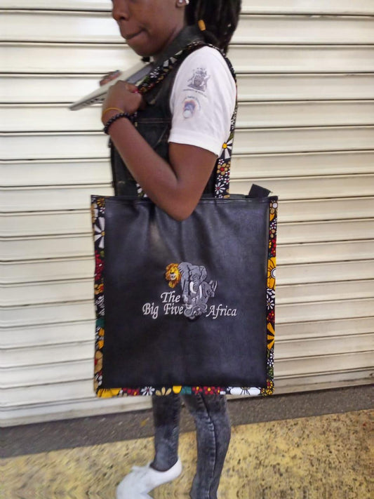 African Leather Tote bag, handcrafted laptop bag,Black woman modern African tote bag, Stylish tote bag, Brown girl bag, travel bag.