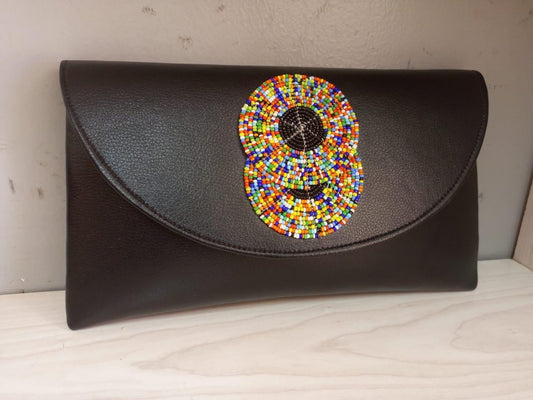 Black leather African purses, bags,African bag, women purses , gift for her, christmas gift for loved ones,clutch bags, mother's day gifts