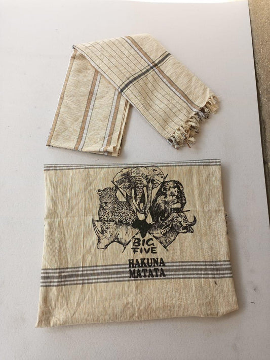 Hakuna Matata Authentic Kenyan Kikoy, Handwoven Wraps - Scarves & Beachwear, African Sarong, Beach Cover Up