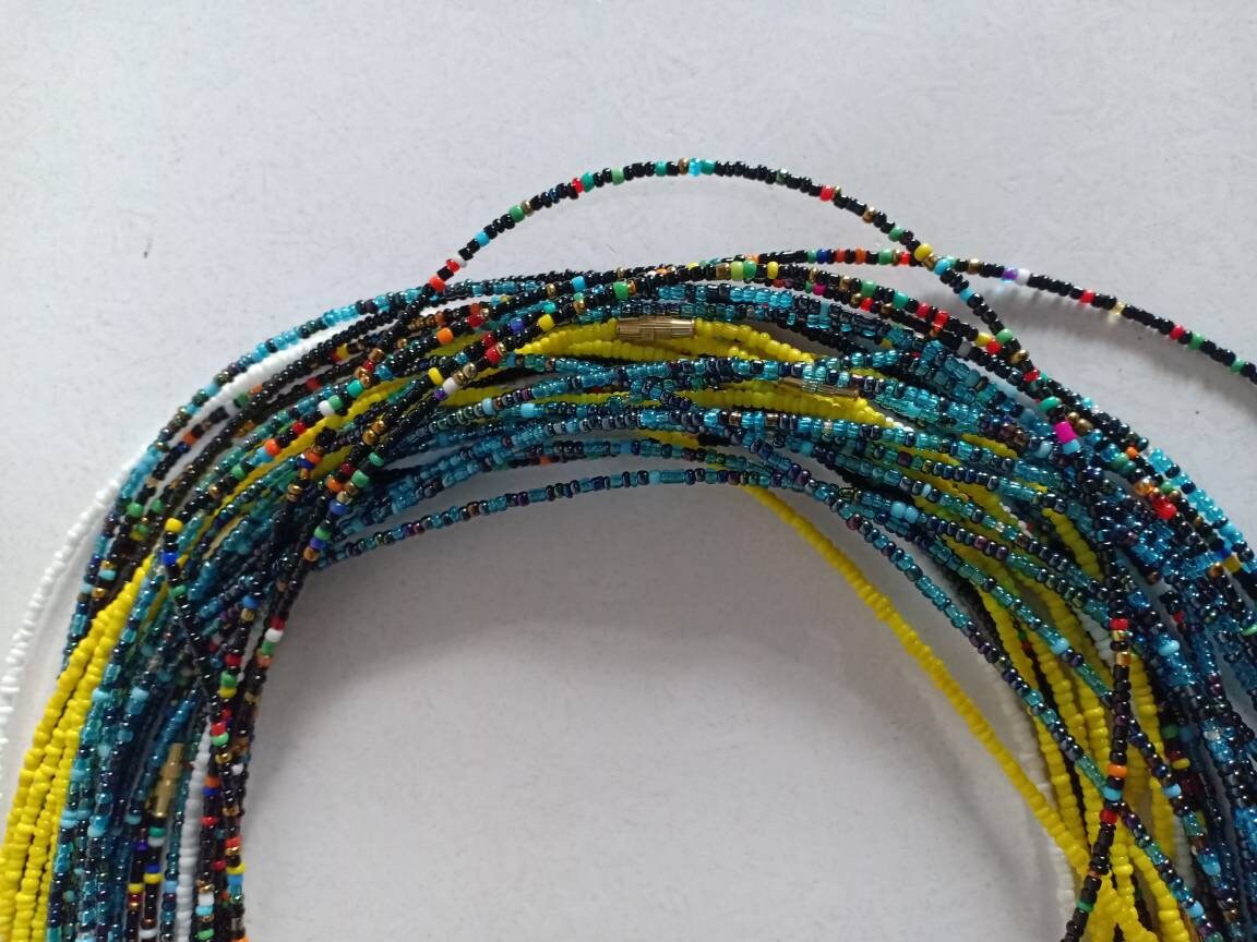 Handmade Waist Beads for Women/African Beaded Body Jewelry/Boho Style, Weight Loss, Belly Chain, Custom Size