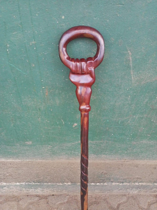 African wood Original Hiking Walking stick/Handmade Kenya Africa Ebony Hardwood Black UnisexCane/Hand designed Came/ Wooden walking stick