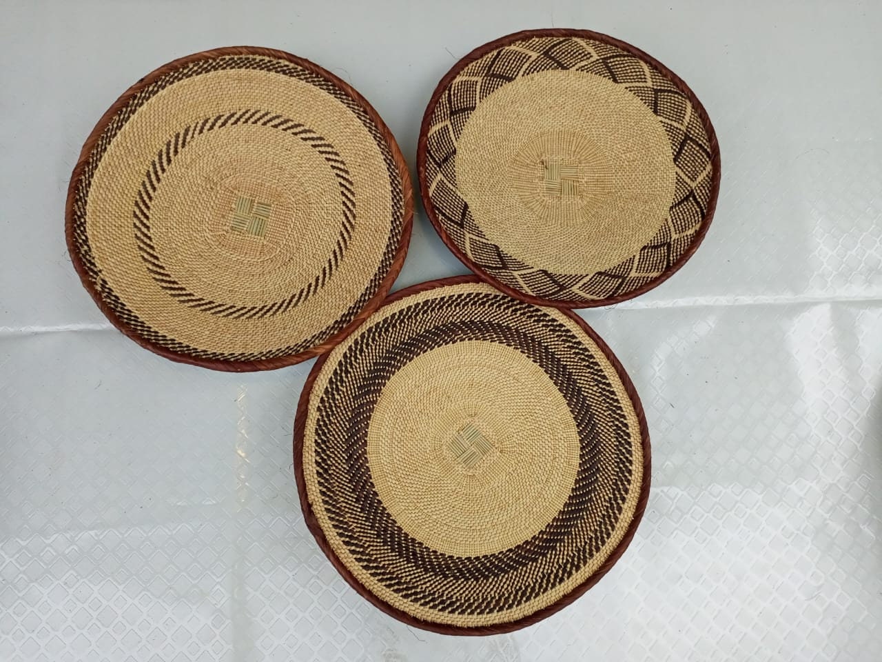 Handwoven Tonga Basket | African Wall Decor | Boho Home Decor | Fair Trade Wall Hanging /Rustic Farmhouse Decor | Handmade Wall Art 12-18
