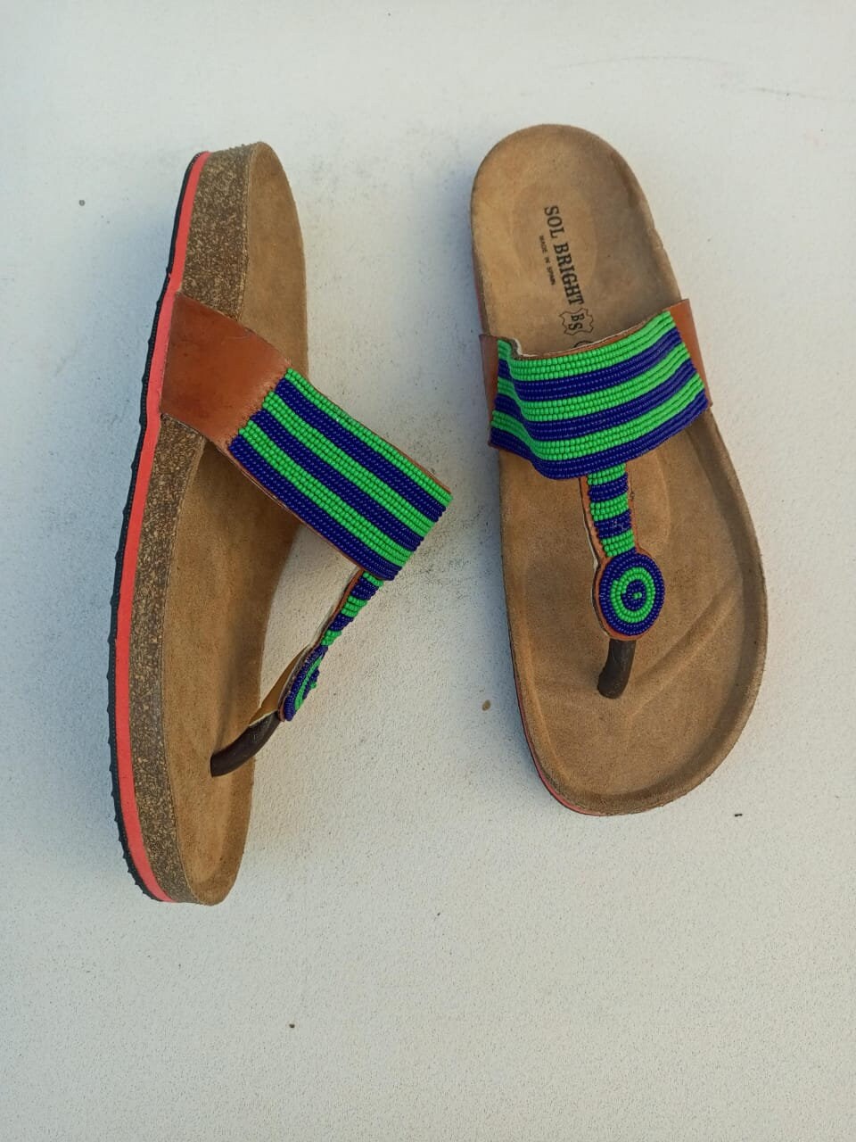 Handmade African Beaded Sandals/Authentic Maasai-Style Leather Flip-Flops Women/Boho Beach Sandals/Comfortable Summer Sandal African Gifts