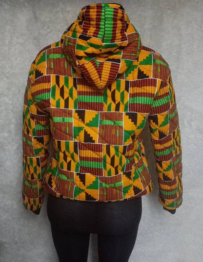 African unisex bomber jacket/Handmade Custom Winter Hood/Cozy, Warm Cold Weather jacket/ Custom Winter Hood jacket/Personalized Winter gift