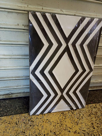 Handcrafted Rwandan Imigongo Painting | Unique African Wall Art on Wood | Cultural Home Decor