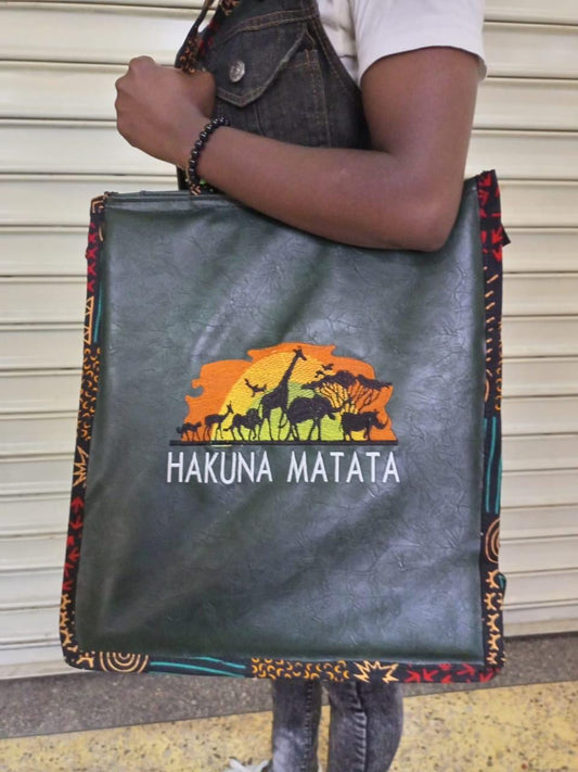 African Leather Tote bag, handcrafted laptop bag,Black woman modern African tote bag, Stylish tote bag, Brown girl bag, travel bag.