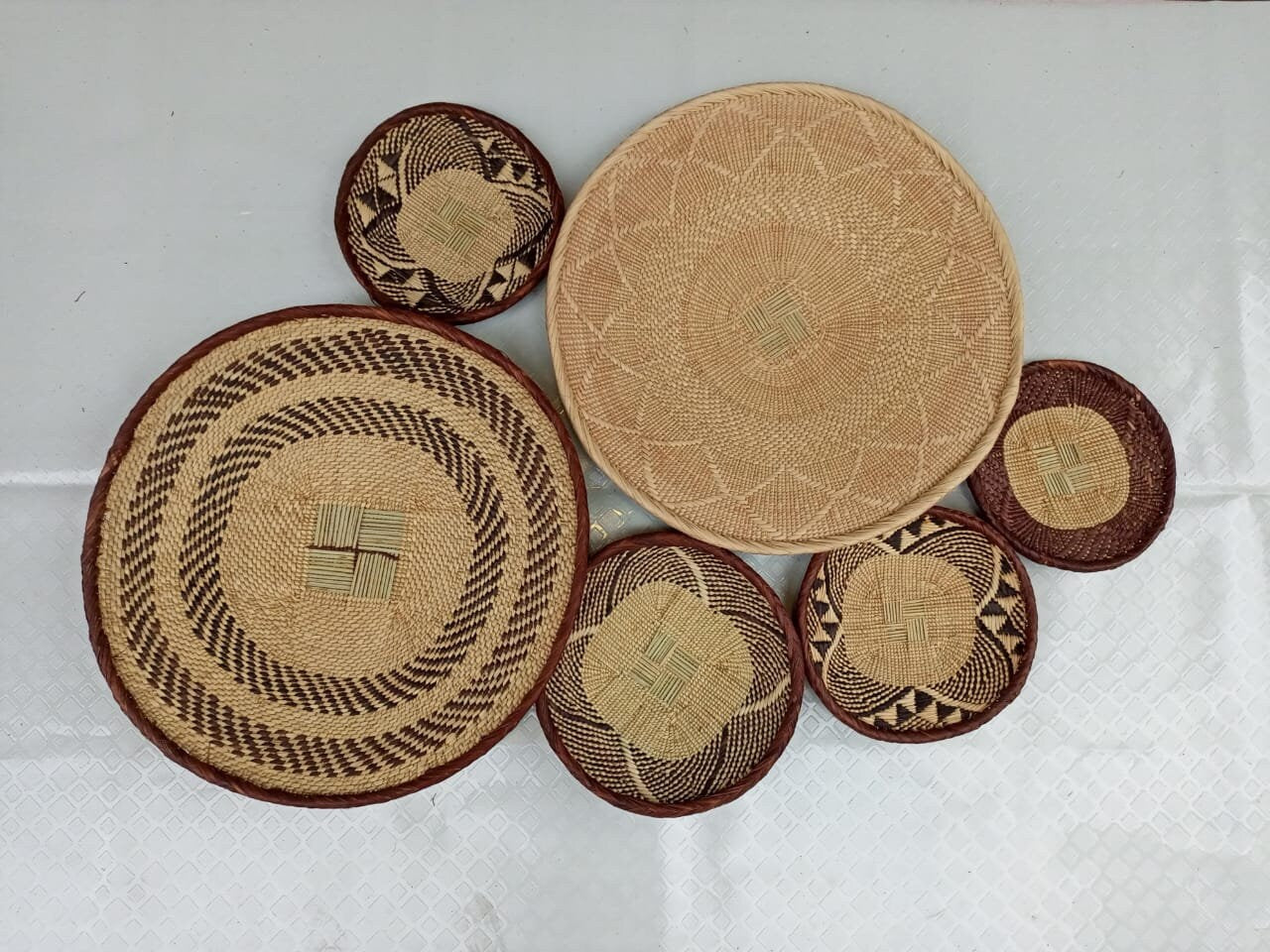 Handwoven Tonga Basket | African Wall Decor | Boho Home Decor | Fair Trade Wall Hanging /Rustic Farmhouse Decor | Handmade Wall Art 8-18