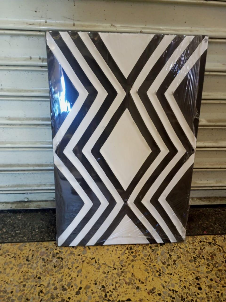 Handcrafted Rwandan Imigongo Painting | Unique African Wall Art on Wood | Cultural Home Decor