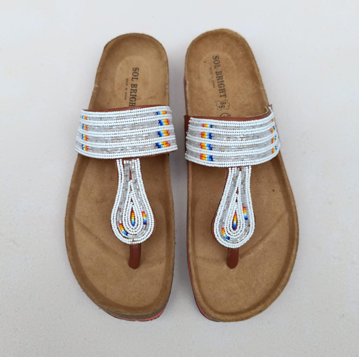 Handmade African Beaded Sandals/Authentic Maasai-Style Leather Flip-Flops Women/Boho Beach Sandals/Comfortable Summer Sandal African Gifts