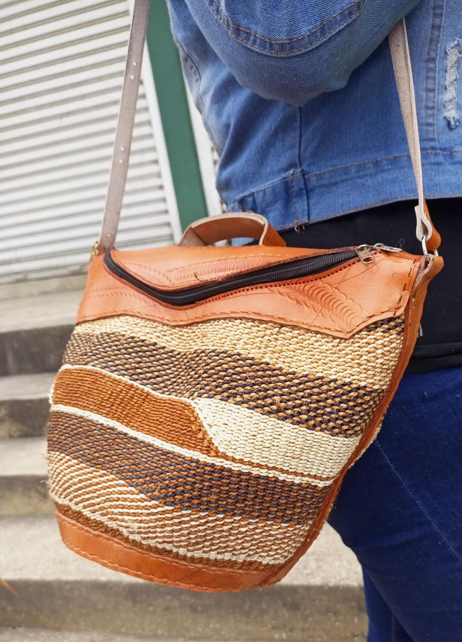 Handmade Woven Sisal Sling Bag - Boho Eco-Friendly Crossbody Bag | Sustainable Natural Fiber Purse | African Artisan Handcrafted Bag