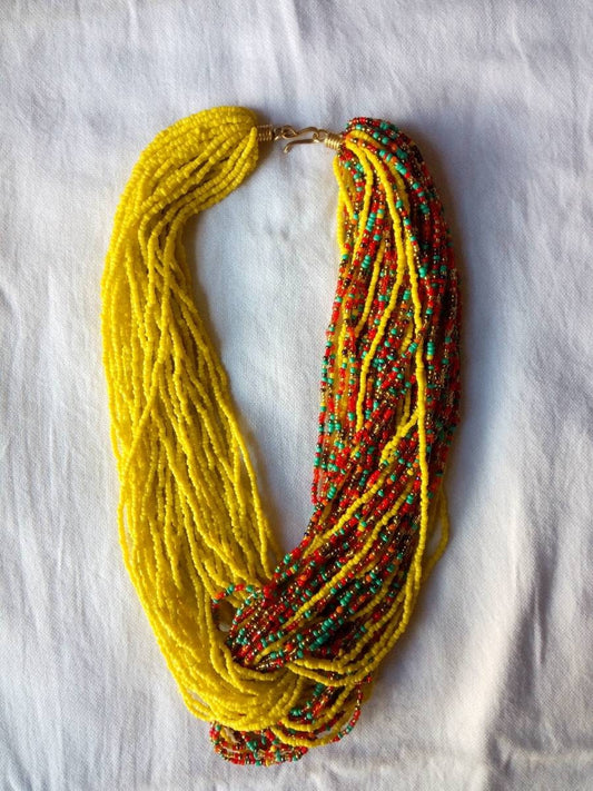 Boho Statement Jewelry/Colorful Seed Bead Necklace/Layered Necklace for Women/Gift for Her/Handmade Beaded Necklace/gift for women
