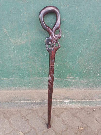 African wood Original Hiking Walking stick/Handmade Kenya Africa Ebony Hardwood Black UnisexCane/Hand designed Came/ Wooden walking stick