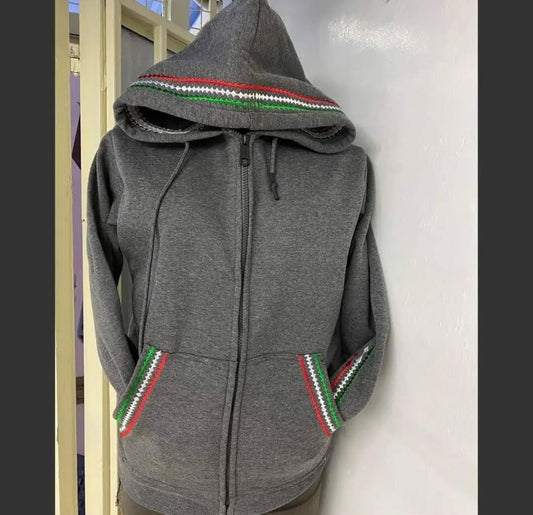 African unisex gray hood/Handmade Custom Winter Hood/Cozy, Warm, and Stylish Cold Weather /Personalized Winter hood ,christmass gift