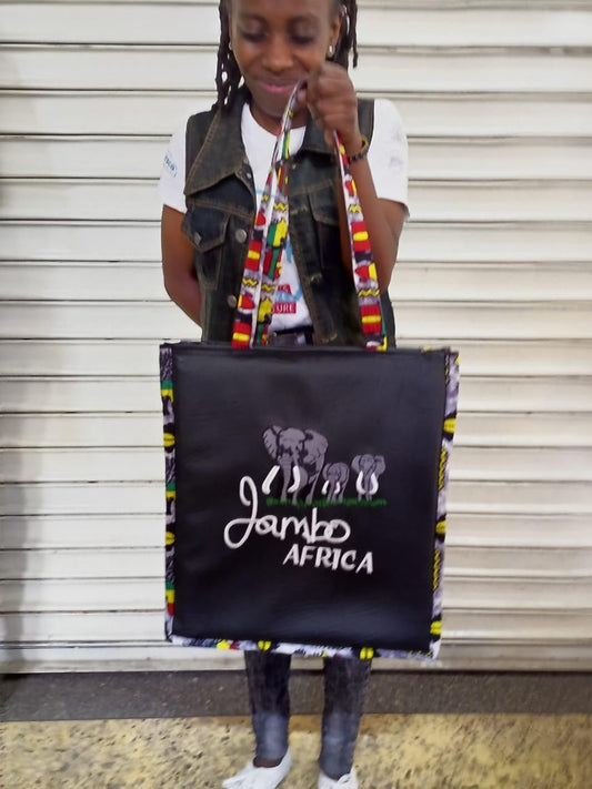 African Leather Tote bag, handcrafted laptop bag,Black woman modern African tote bag, Stylish tote bag, Brown girl bag, travel bag.