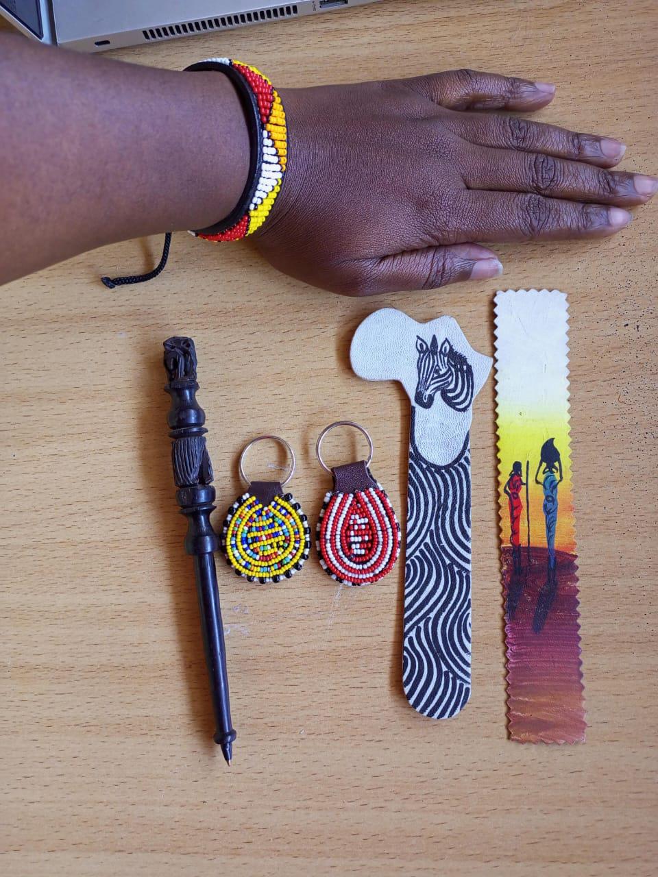 Handcrafted Gift Set: Bookmark, Ebony Pen, Beaded Keyholder  Adjustable Bracelet - Unique Thoughtful Gift for All Occasions