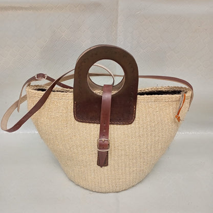 Handmade Woven Sisal Sling Bag - Boho Eco-Friendly Crossbody Bag | Sustainable Natural Fiber Purse | African Artisan Handcrafted Bag