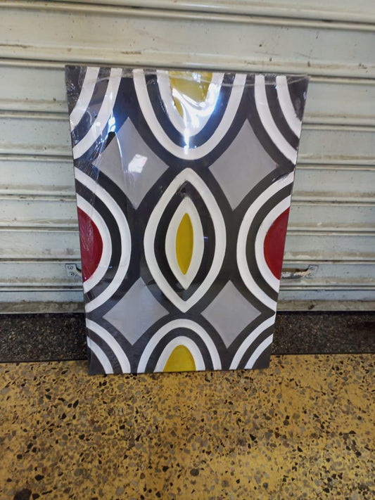 Handcrafted Rwandan Imigongo Painting | Unique African Wall Art on Wood | Cultural Home Decor