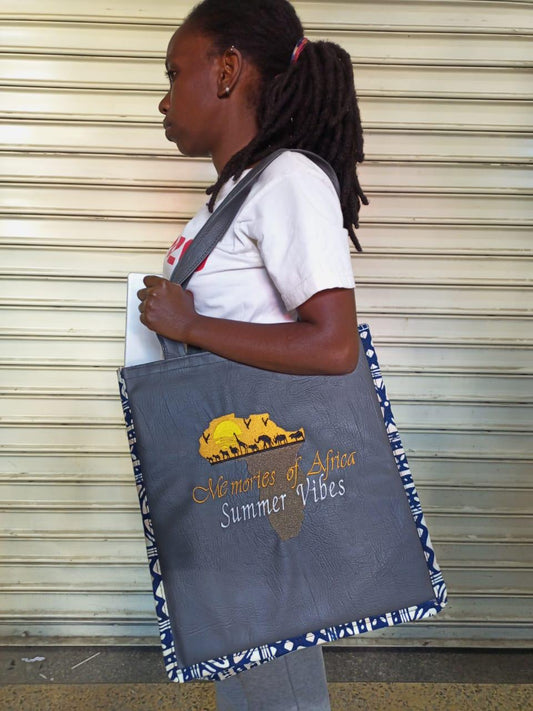 African Leather Tote bag, handcrafted laptop bag,Black woman modern African tote bag, Stylish tote bag, mother's day gifts, travel bag.