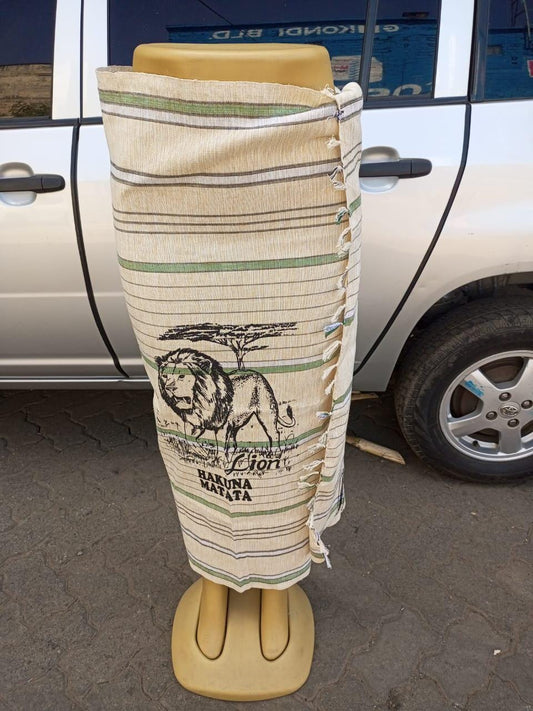 Hakuna Matata Authentic Kenyan Kikoy, Handwoven Wraps - Scarves & Beachwear, African Sarong, Beach Cover Up