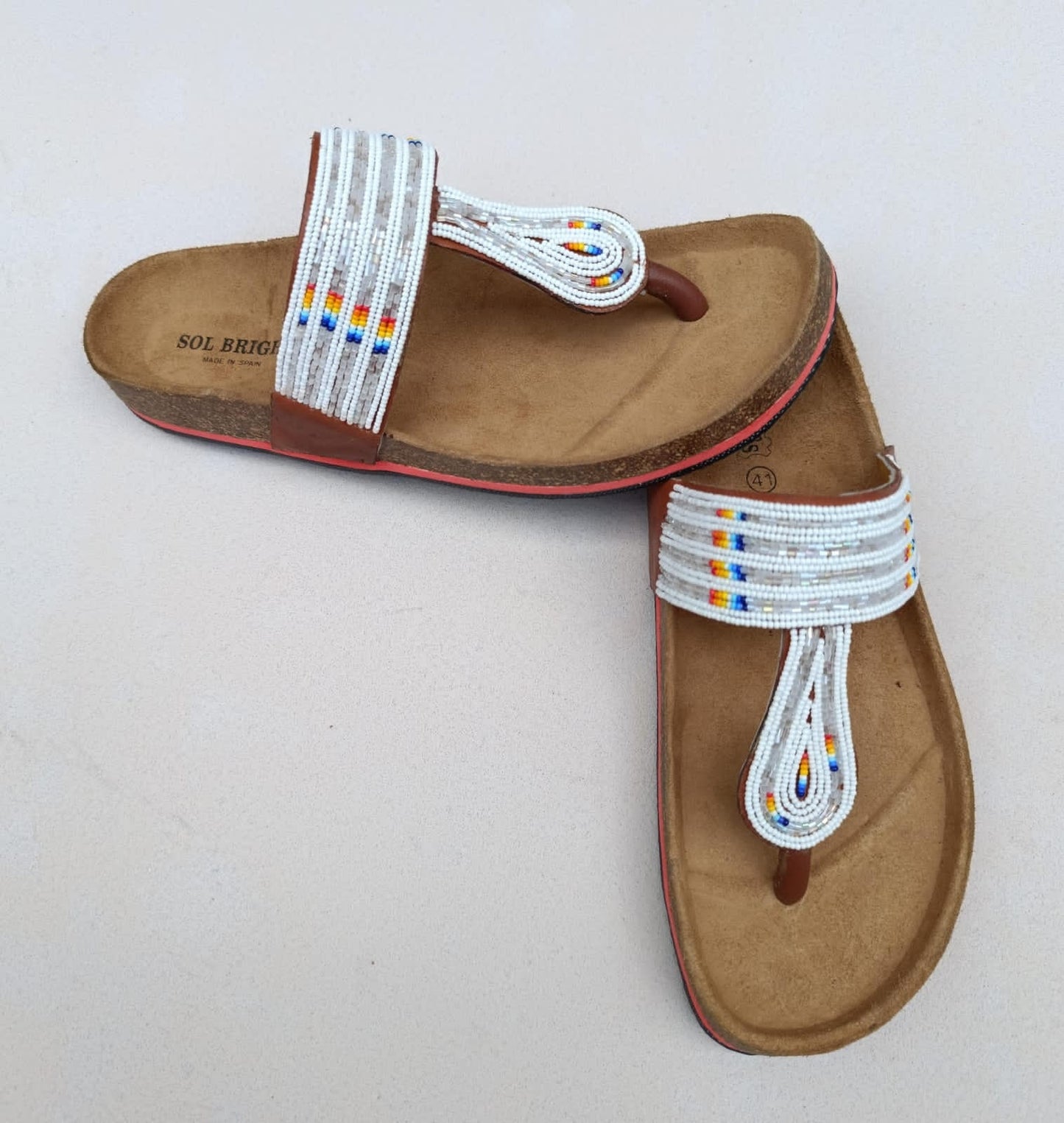 Handmade African Beaded Sandals/Authentic Maasai-Style Leather Flip-Flops Women/Boho Beach Sandals/Comfortable Summer Sandal African Gifts