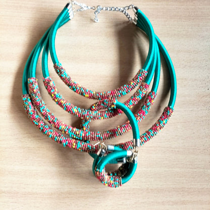Boho Statement Jewelry/Colorful Seed Bead Necklace/Layered Necklace for Women/Gift for Her/Handmade Beaded Necklace/gift for women