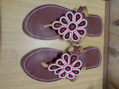 CUSTOMIZED African beaded sandals, summer sandals, Christmas gift for her,mom gift,beach sandals, leather sandals,