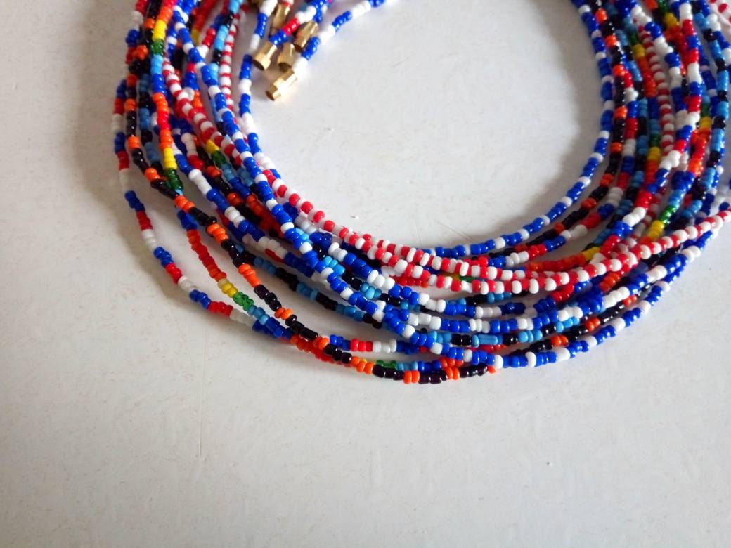 Handmade Waist Beads for Women/African Beaded Body Jewelry/Boho Style, Weight Loss, Belly Chain, Custom Size