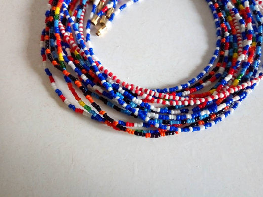 Handmade Waist Beads for Women/African Beaded Body Jewelry/Boho Style, Weight Loss, Belly Chain, Custom Size