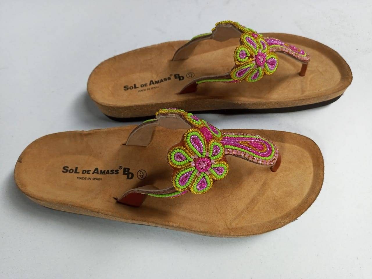 Handmade African Beaded Sandals/Authentic Maasai-Style Leather Flip-Flops Women/Boho Beach Sandals/Comfortable Summer Sandal African Gifts