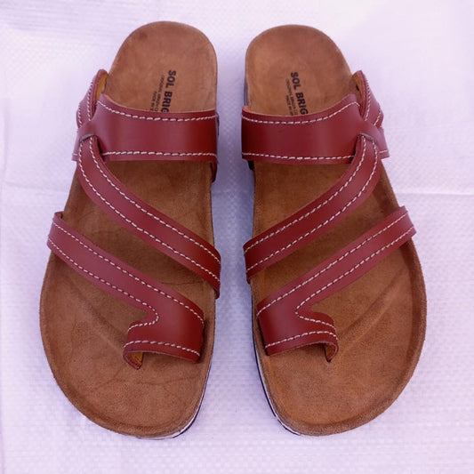 Handmade African Men's Sandals/Genuine Leather Beaded Flip-Flops/Comfortable Summer Sandals for Men/African Shoes/Unique Gift for Him