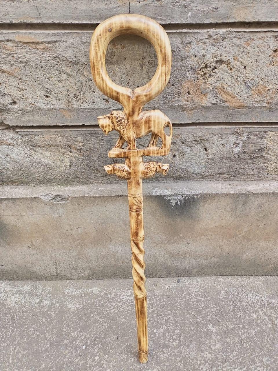 Handcrafted Wooden Walking Stick/Authentic Tribal Hiking Staff/Wooden Walking Cane/Unique Walking Cane Gift