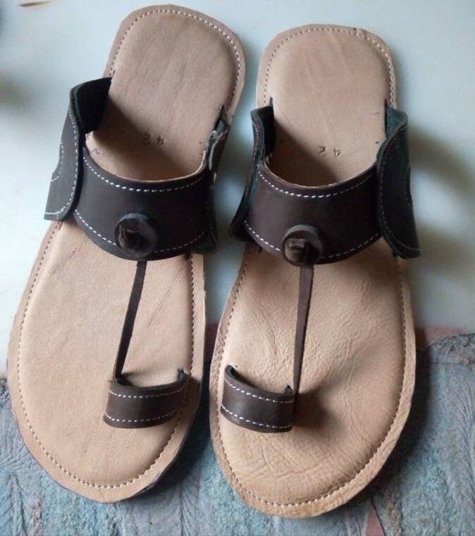 Handmade African Men's Sandals/Genuine Leather Beaded Flip-Flops/Comfortable Summer Sandals for Men/African Shoes/Unique Gift for Him