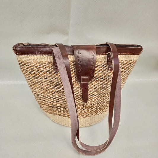 Handmade Woven Sisal Sling Bag - Boho Eco-Friendly Crossbody Bag | Sustainable Natural Fiber Purse | African Artisan Handcrafted Bag