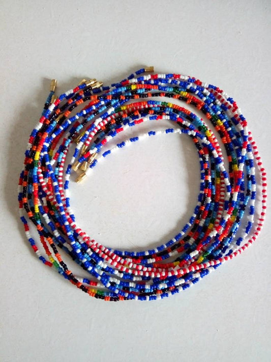 Handmade Waist Beads for Women/African Beaded Body Jewelry/Boho Style, Weight Loss, Belly Chain, Custom Size