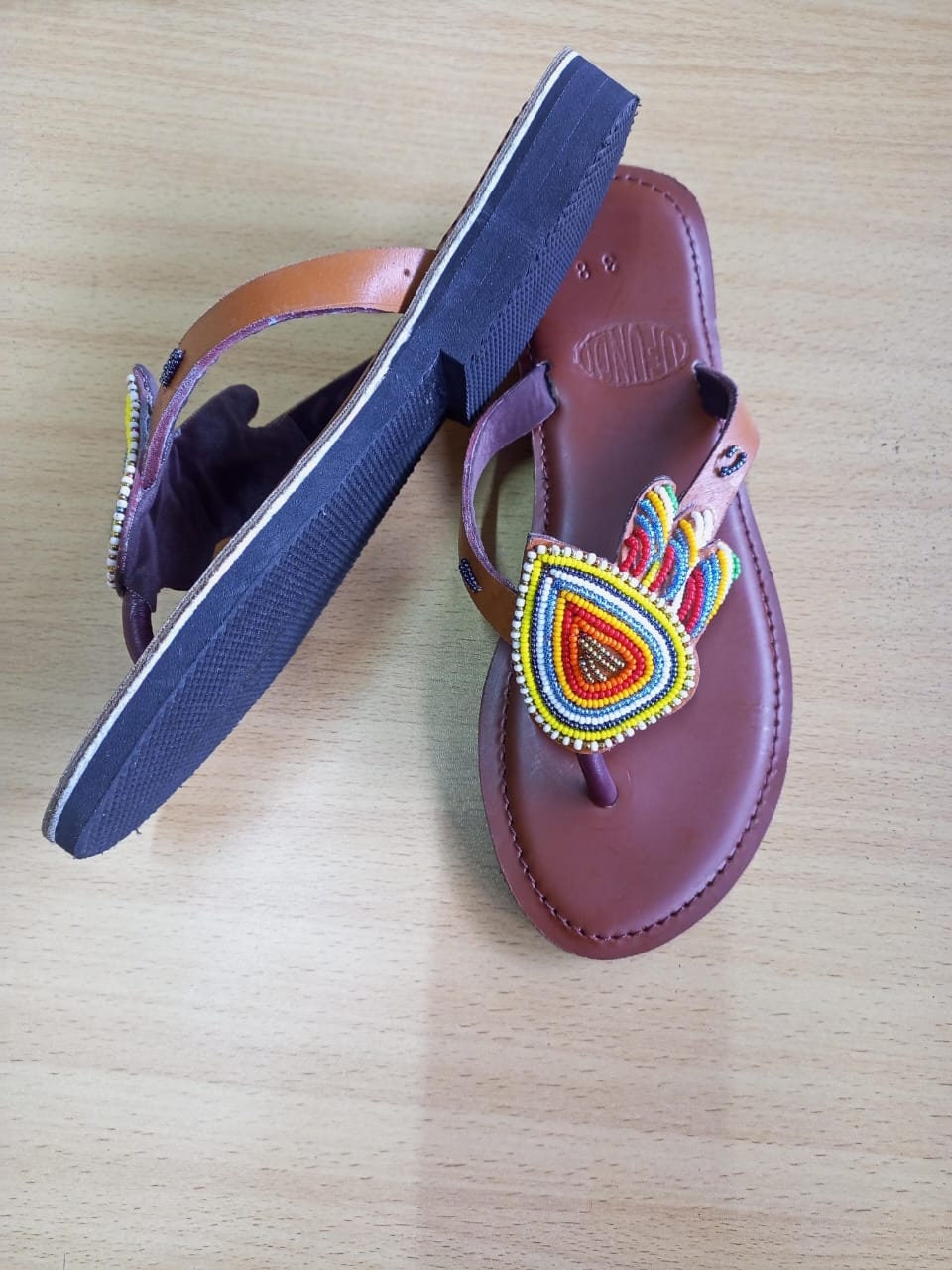 Handmade African Beaded Sandals/Authentic Maasai-Style Leather Flip-Flops Women/Boho Beach Sandals/Comfortable Summer Sandal African Gifts