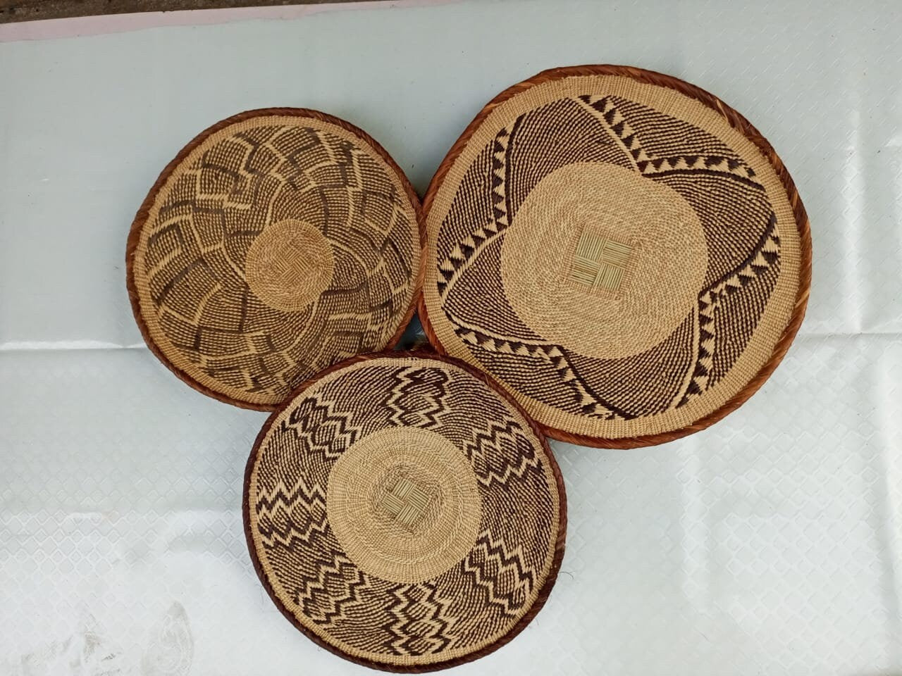 Handwoven Tonga Basket | African Wall Decor | Boho Home Decor | Fair Trade Wall Hanging /Rustic Farmhouse Decor | Handmade Wall Art  12-20
